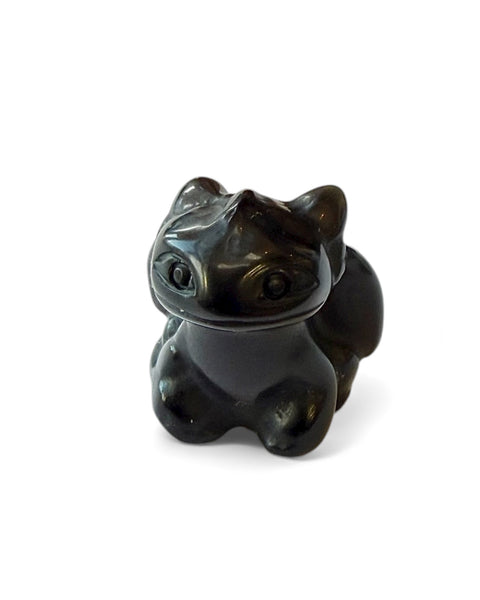 Mini cute black obsidian dragon