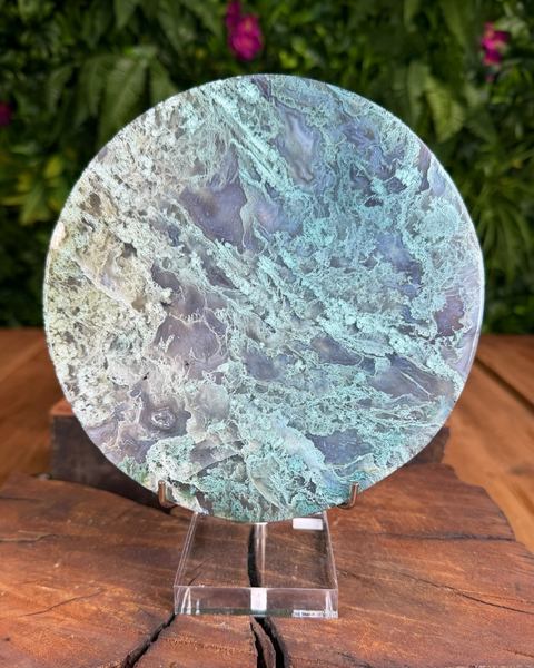 Moss agate plates
