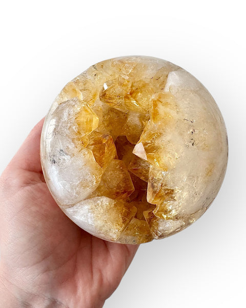 Heat treated citrine sphere (B)