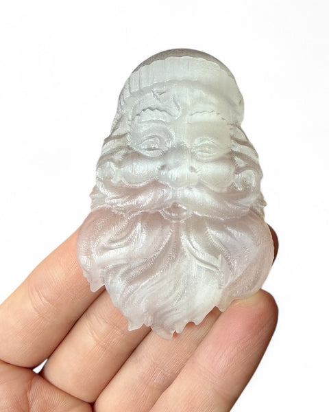 Selenite santa carving