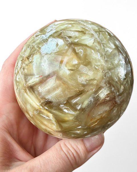 Golden mica crystal sphere
