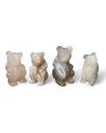 Sitting agate bear crystal carving with natural banding and earthy tones