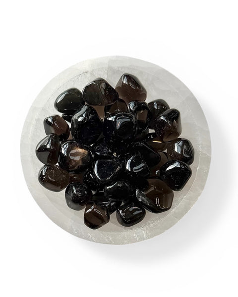 A bowl of apache tear crystals