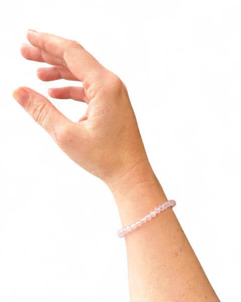 Rose quartz beaded bracelet - small bead