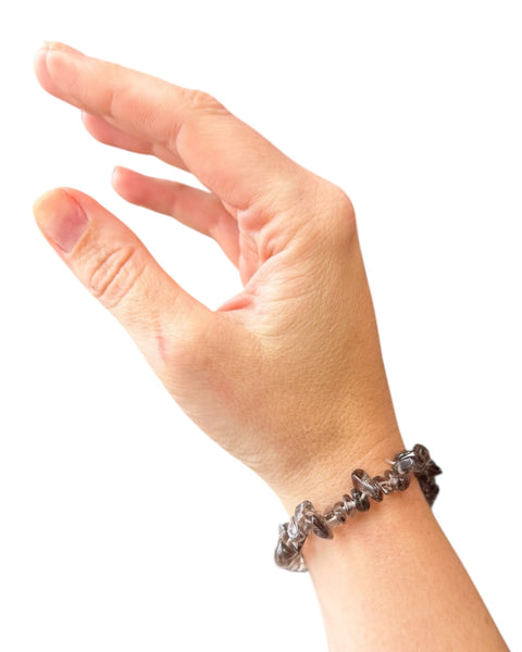 Smoky quartz chip bracelet