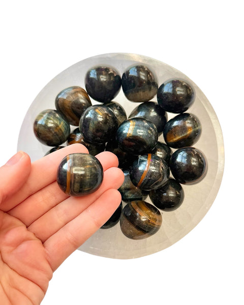 Blue tigers eye crystal tumble stone 