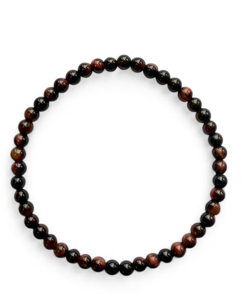 Red tigers eye beaded bracelet - small bead