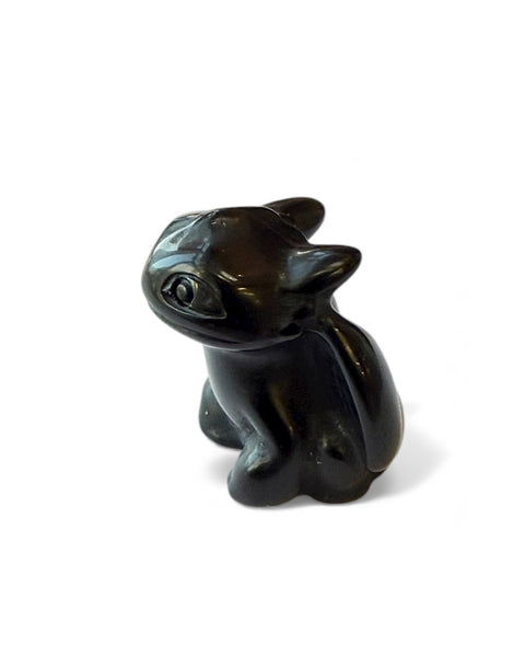Mini cute black obsidian dragon