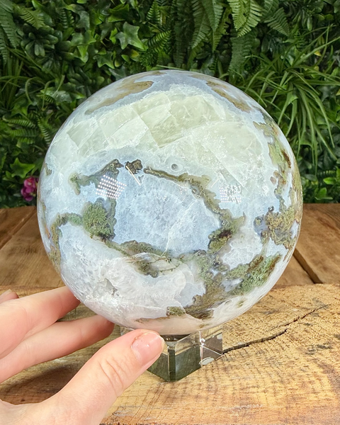 Moss agate sphere S1A6