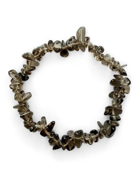 Smoky quartz chip bracelet