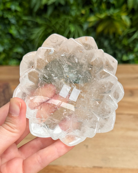flower shaped crystal dish