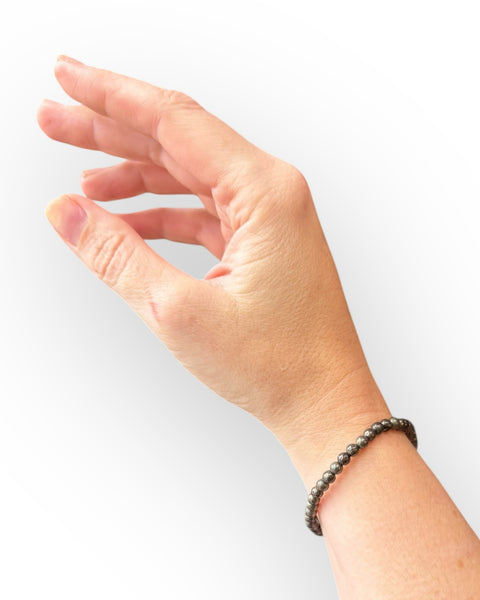 Pyrite beaded bracelet - small bead