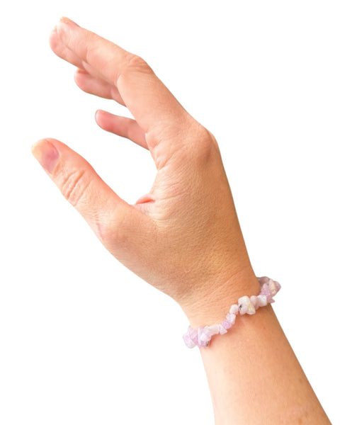 Kunzite chip bracelet