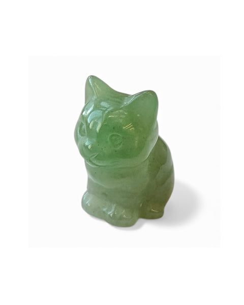 Mini sitting cat carving