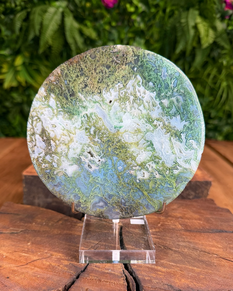 Moss agate plates