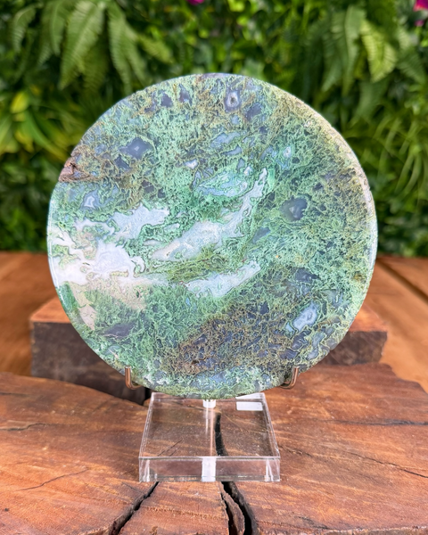 Moss agate plates