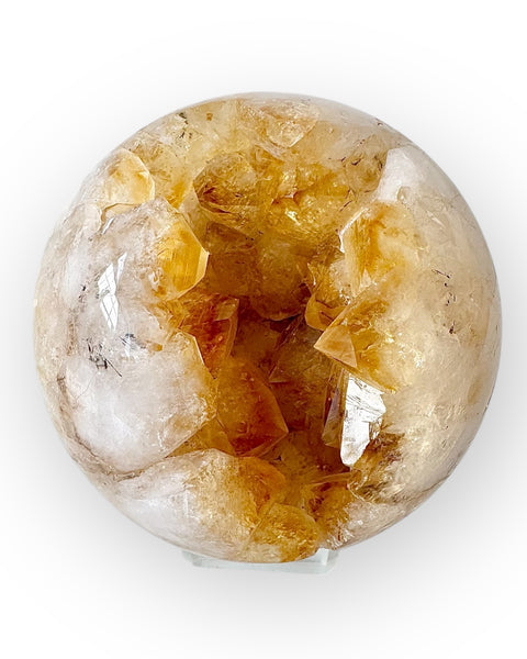 Heat treated citrine sphere (B)