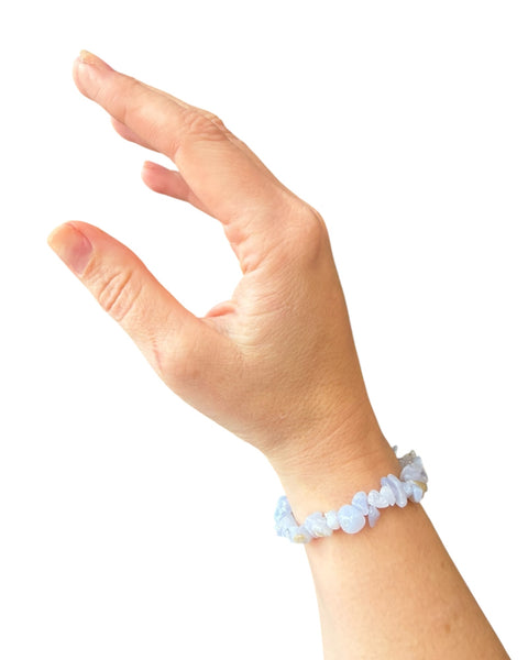 Blue lace agate chip bracelet
