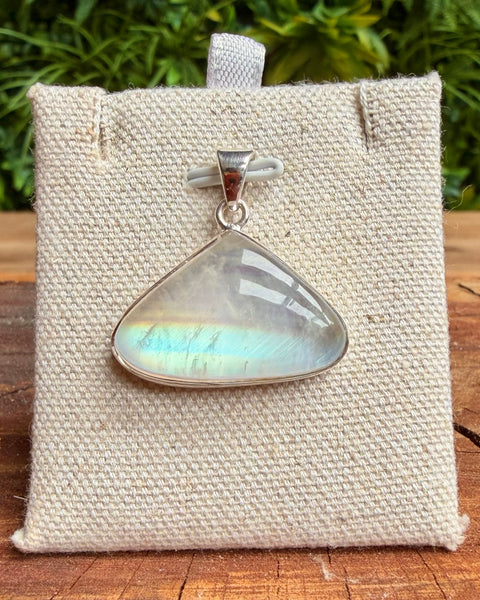 Moonstone pendant with sterling sliver - triangle shape