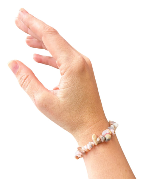 Pink opal chip bracelet