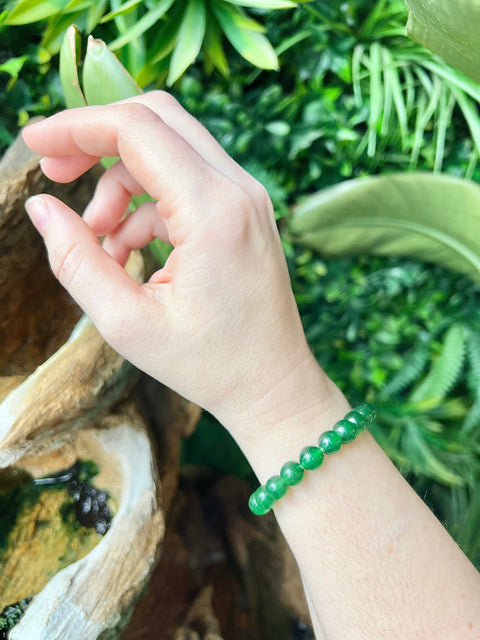 Jade Beaded Bracelet - Green