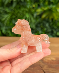 Standing fire quartz horse carving