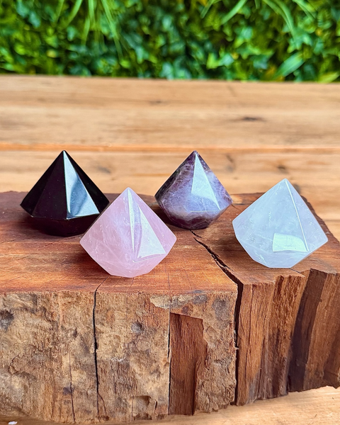 crystal carved into gem shape 