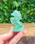 Green fluorite horse carving
