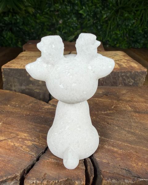 White jade reindeer carving