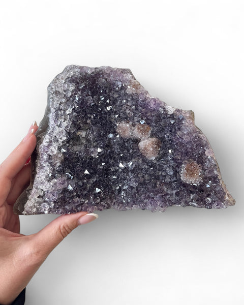 Amethyst cluster with calcite  (17)