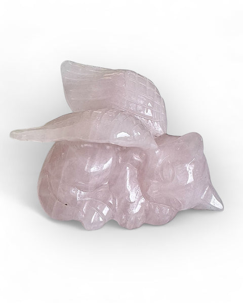 Rose quartz sleeping angel cat