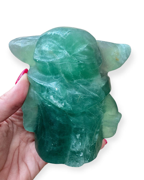Fluorite Grogu carving