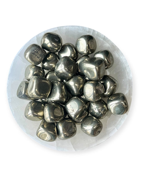 Pyrite tumble stone