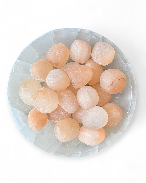 Peach selenite tumble stone