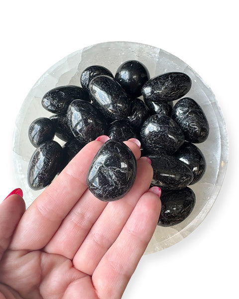 Black tourmaline tumble stone