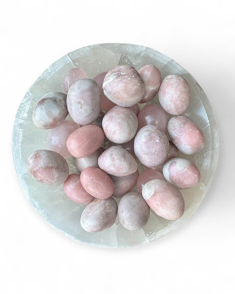Pink opal tumble stone