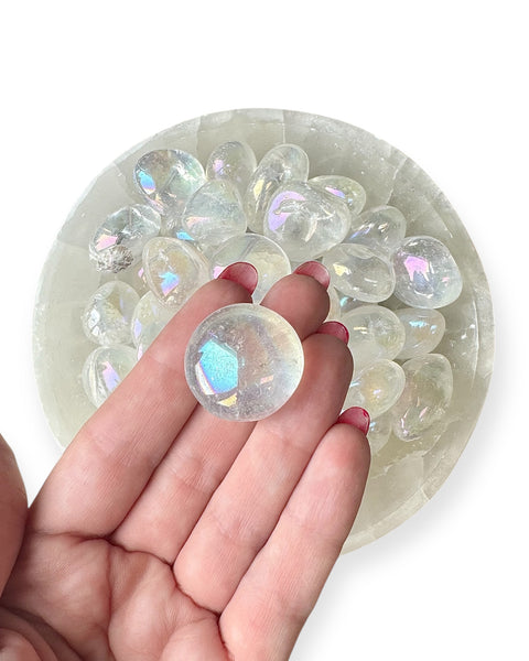 Aura quartz tumble stone