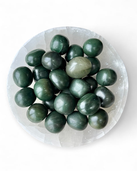 Green jade tumble stone