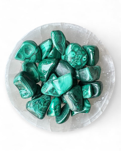 Malachite tumble stone