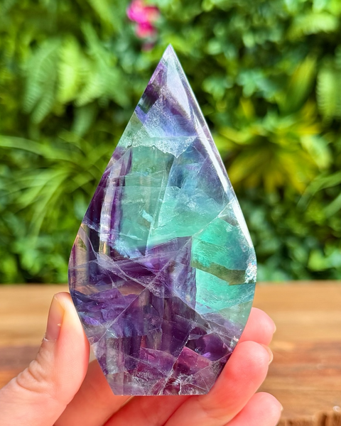 High grade fluorite flame carvings