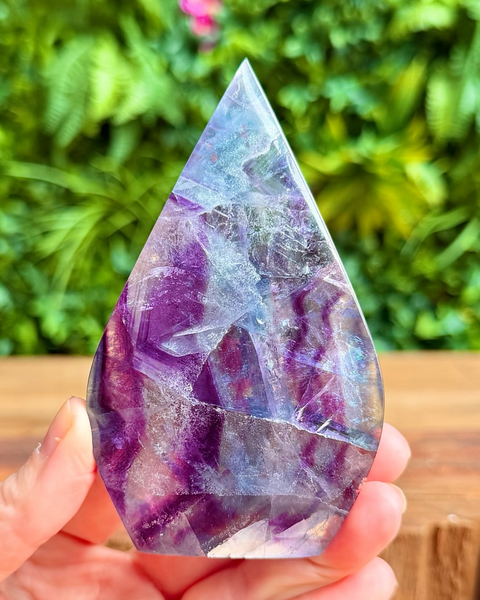 High grade fluorite flame carvings