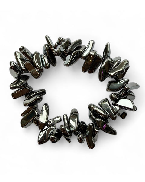 Chunky chip bracelet - Hematite
