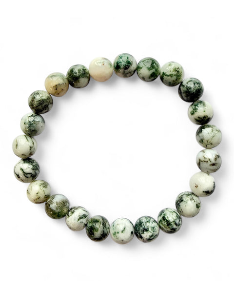 Tree agate beaded bracelet