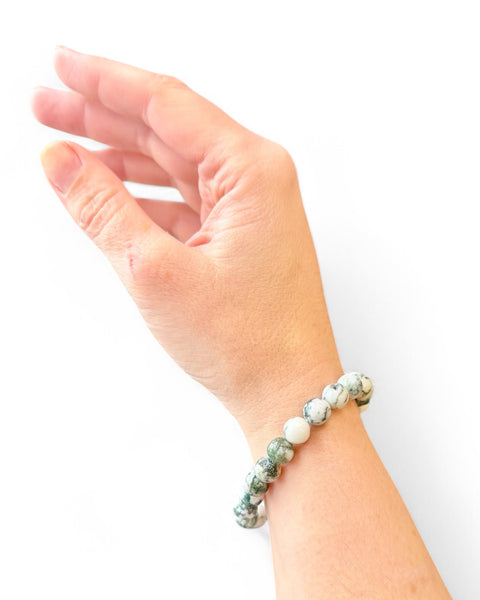 Tree agate beaded bracelet