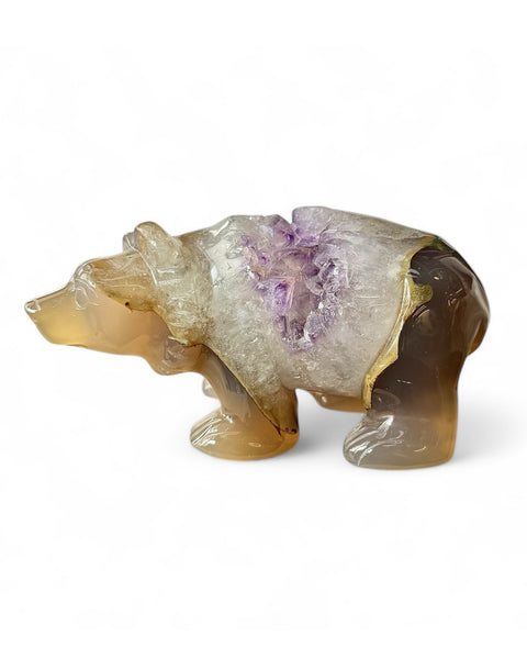 Agate & amethyst bear