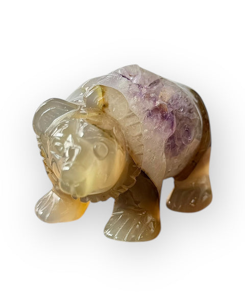 Agate & amethyst bear