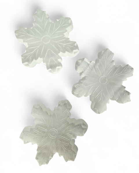 Selenite snowflake - large