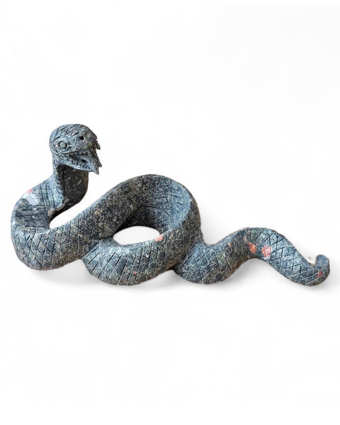 Jasper crystal coiled snake carving