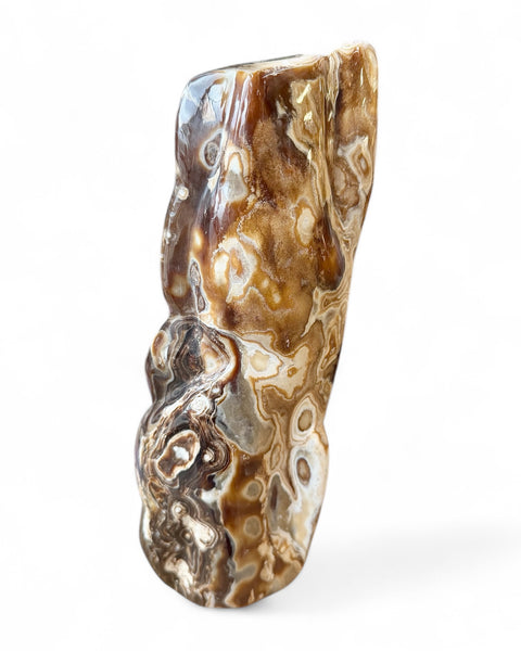 Chocolate calcite crystal freeform