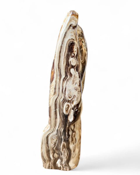 Chocolate calcite crystal freeform